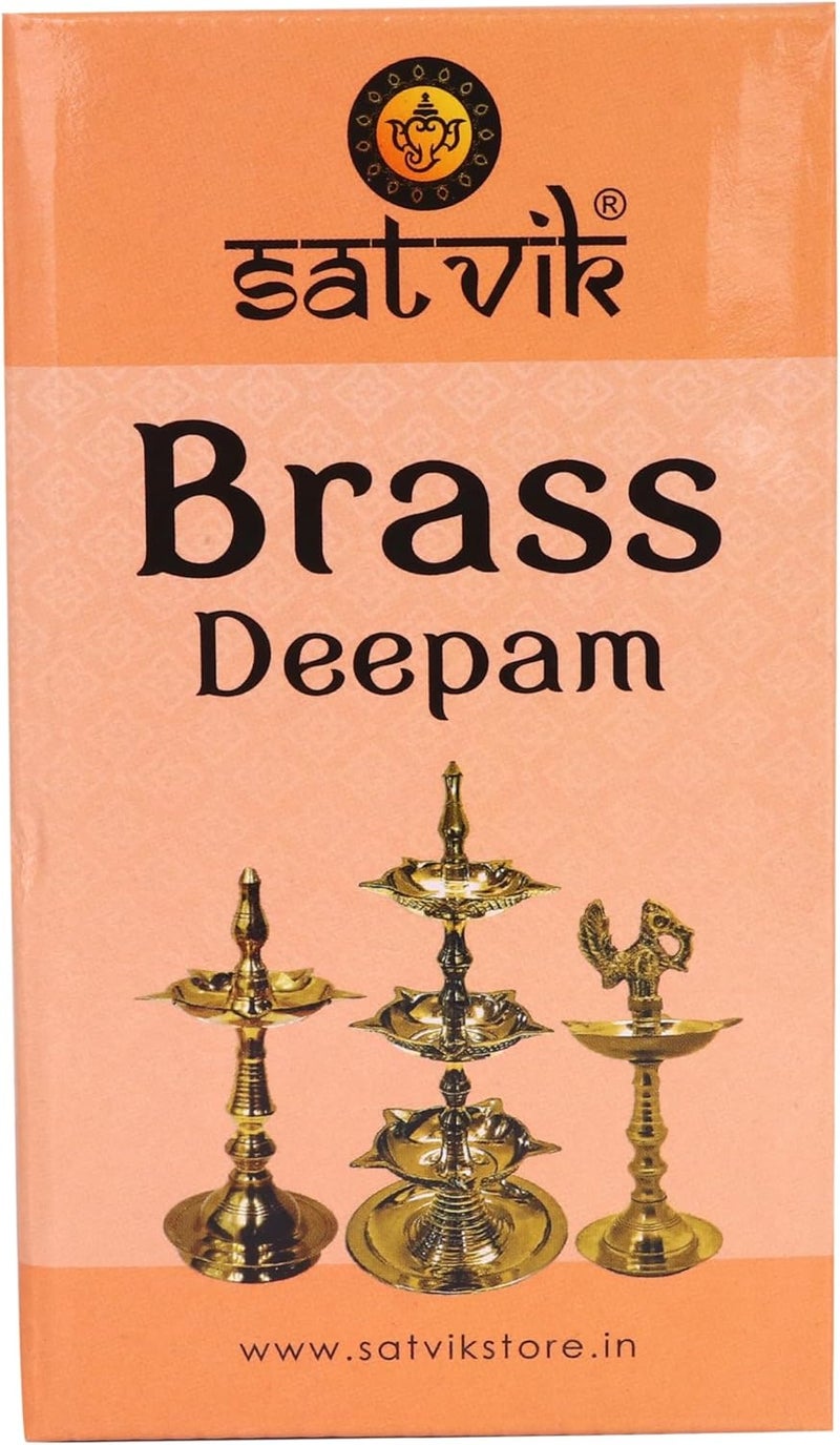 SATVIK Set of 2 - 10.5 INCH - Brass Kerala Diya Lamp – Pooja Diya, Housewarming Gift, Diwali Deepawali Inauguration, Temple Mandir Decoration, Indian Gift - Image 3